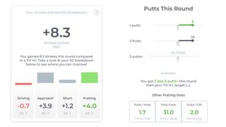 Screengrabs of Arccos stats