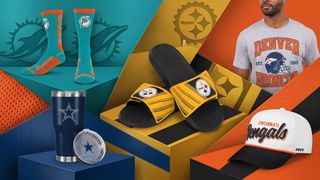 A selection of NFL merchandise.
