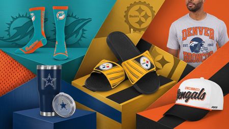 A selection of NFL merchandise.