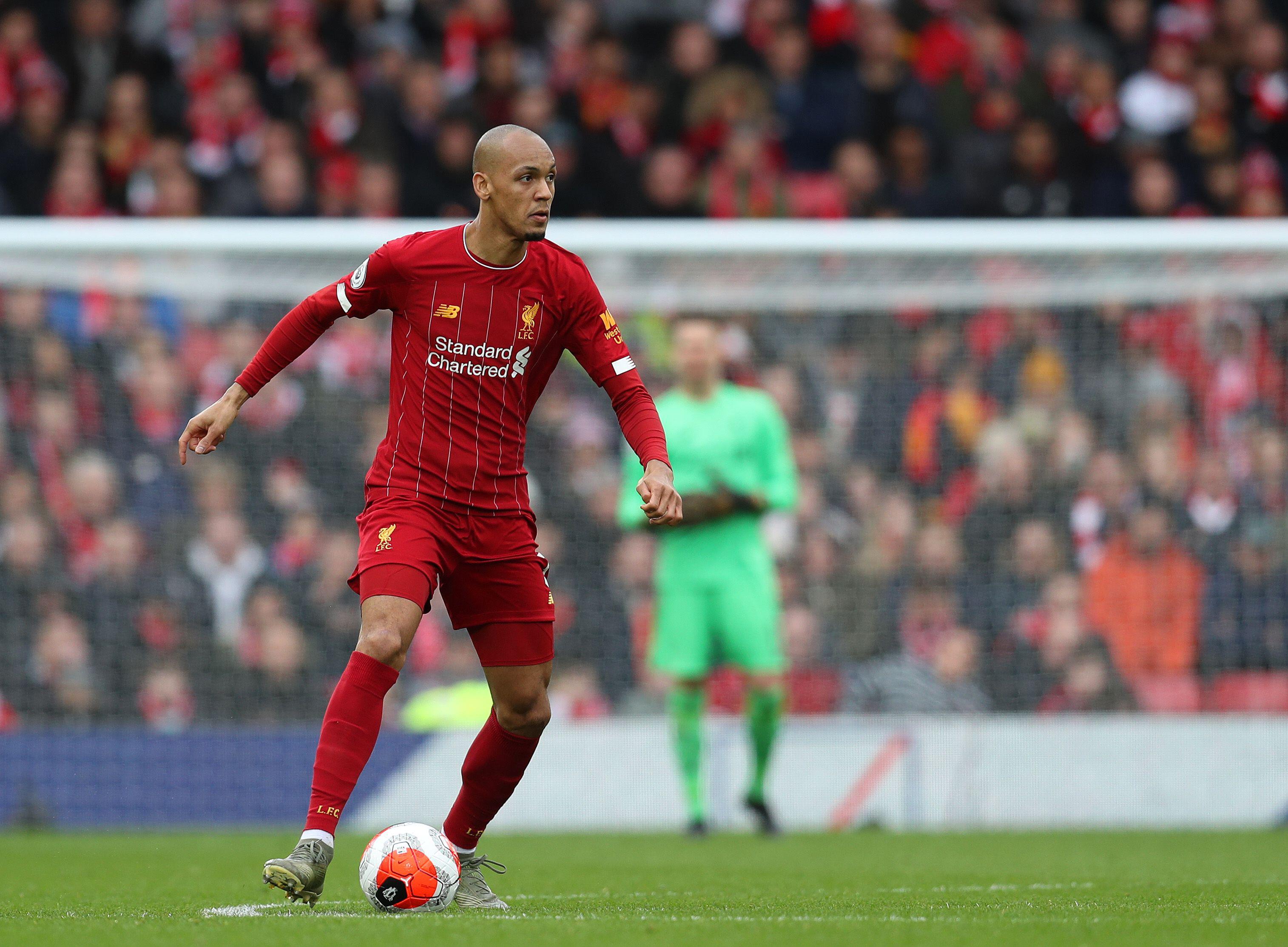 Fabinho playing for Liverpool, 2020