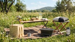 IKEA Soluppgang kitchenware arranged outdoors