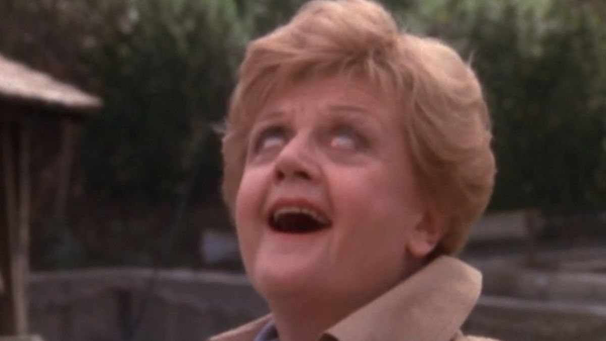 Jessica Fletcher smiling ecstatically in Murder, She Wrote pilot