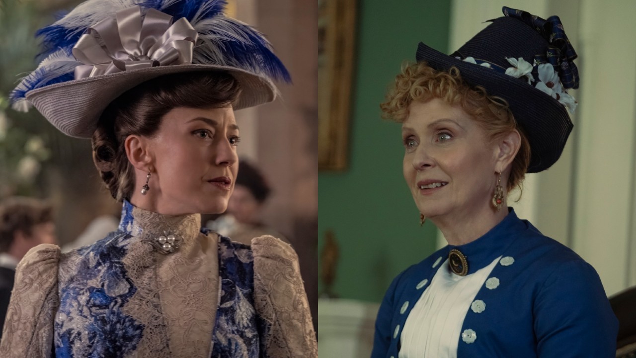 From left to right: Carrie Coon as Bertha and Cynthia Nixon as Ada on The Gilded Age. 