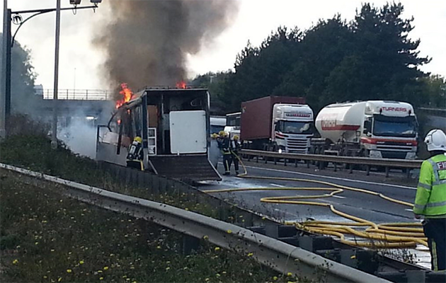 horsebox fire cambridge