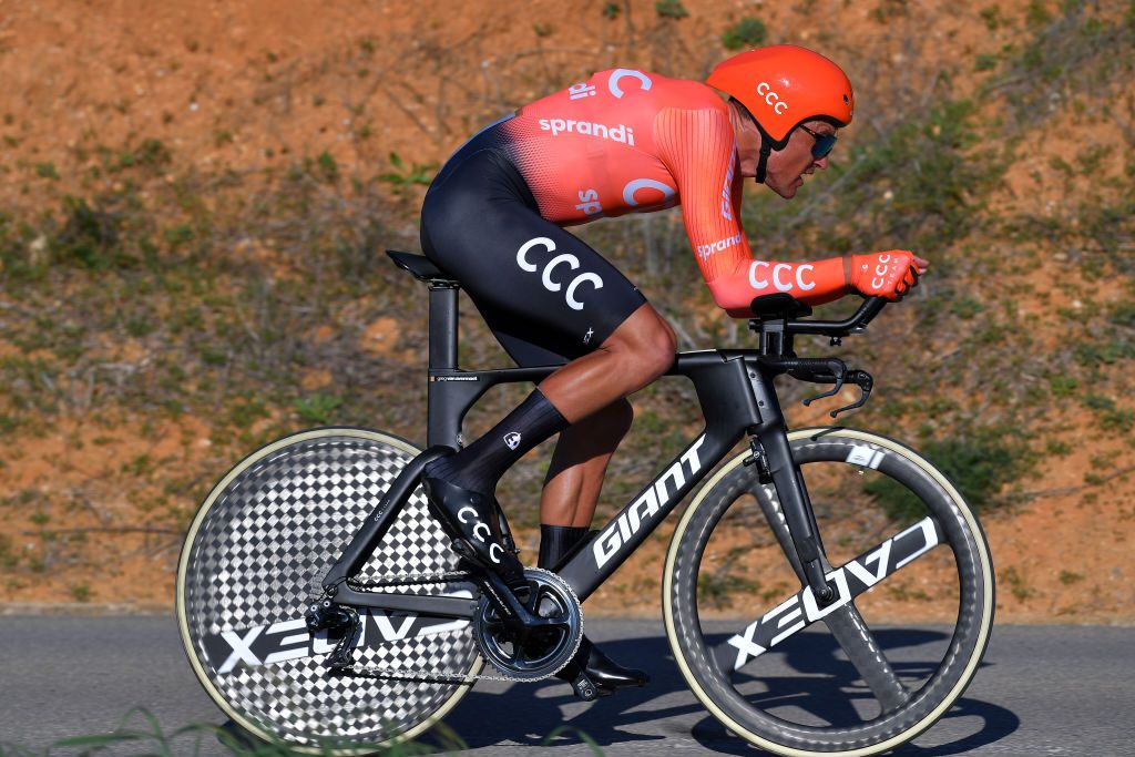 LAGOA PORTUGAL FEBRUARY 23 Greg Van Avermaet of Belgium and CCC Team during the 46th Volta ao Algarve 2020 Stage 5 a 203km Individual Time Trial stage from Lagoa to Lagoa ITT VAlgarve2020 on February 23 2020 in Lagoa Portugal Photo by Tim de WaeleGetty Images