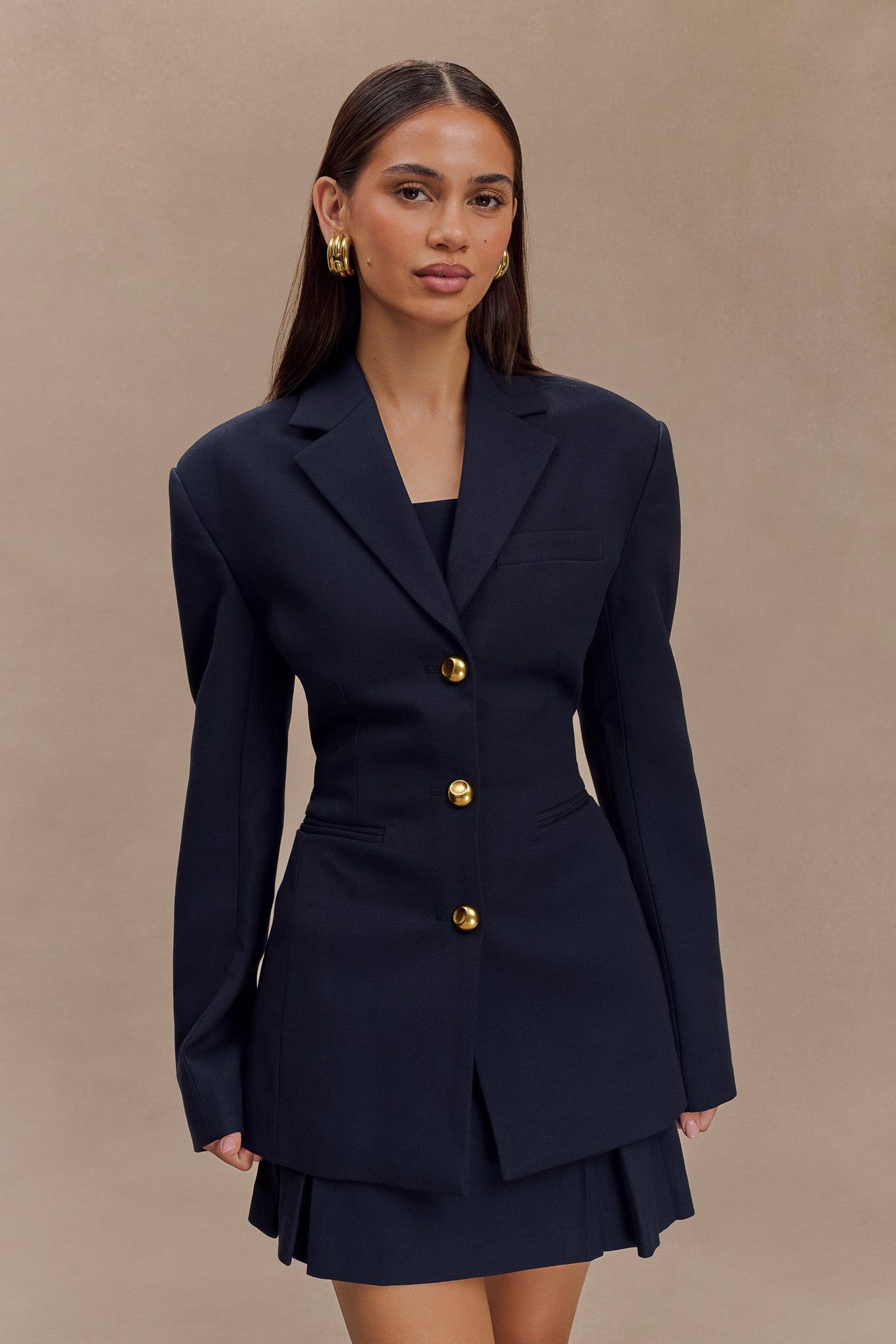 Bellamy Cinched Blazer - Dark Navy Xxs