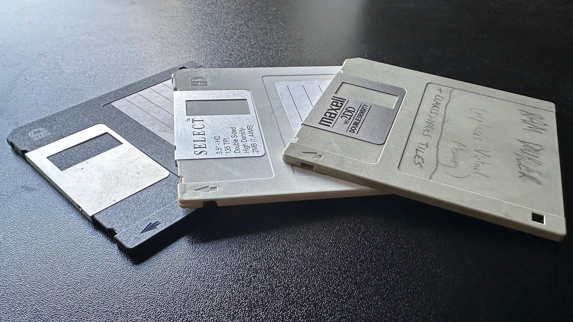 Several old floppy disks