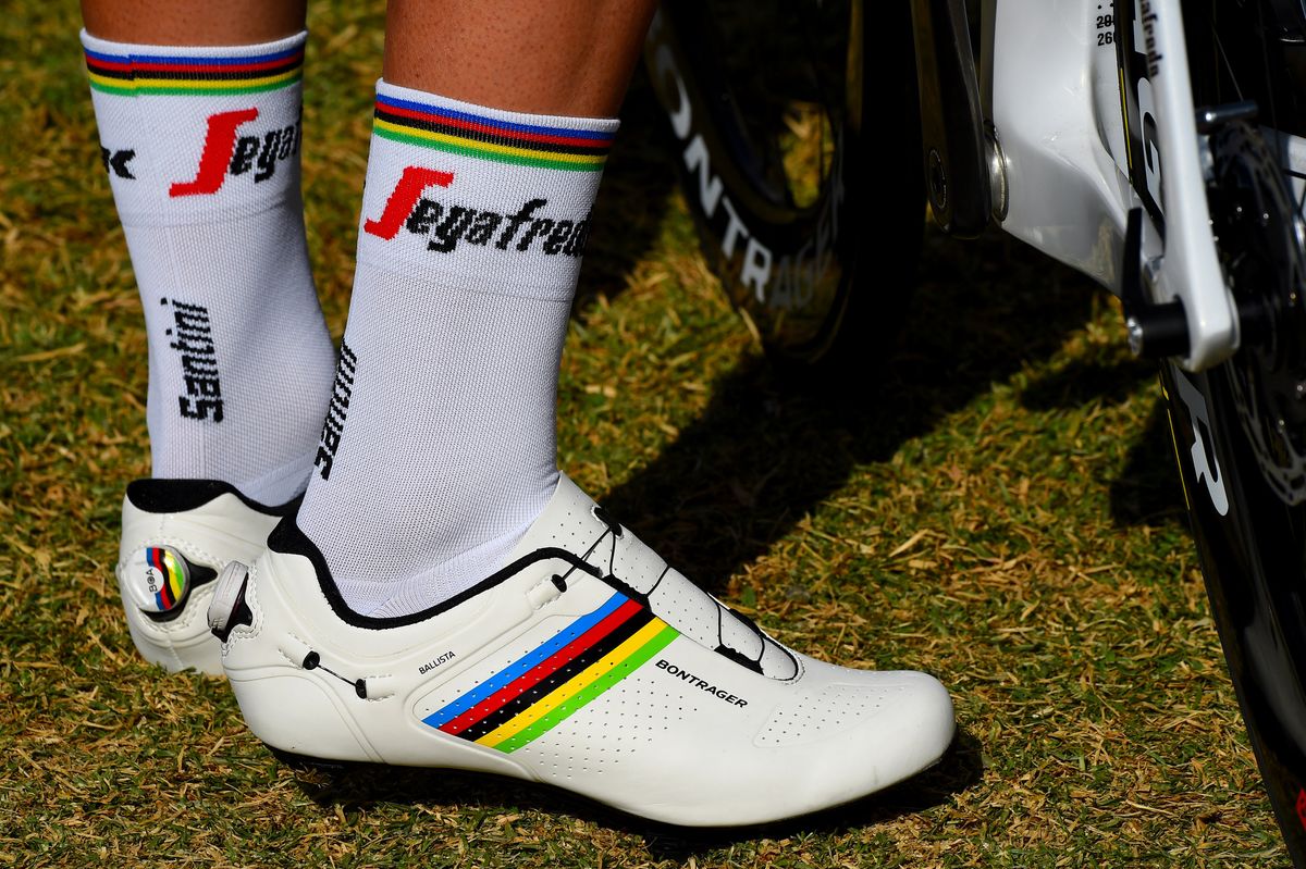 Rainbow shoes for Mads Pedersen