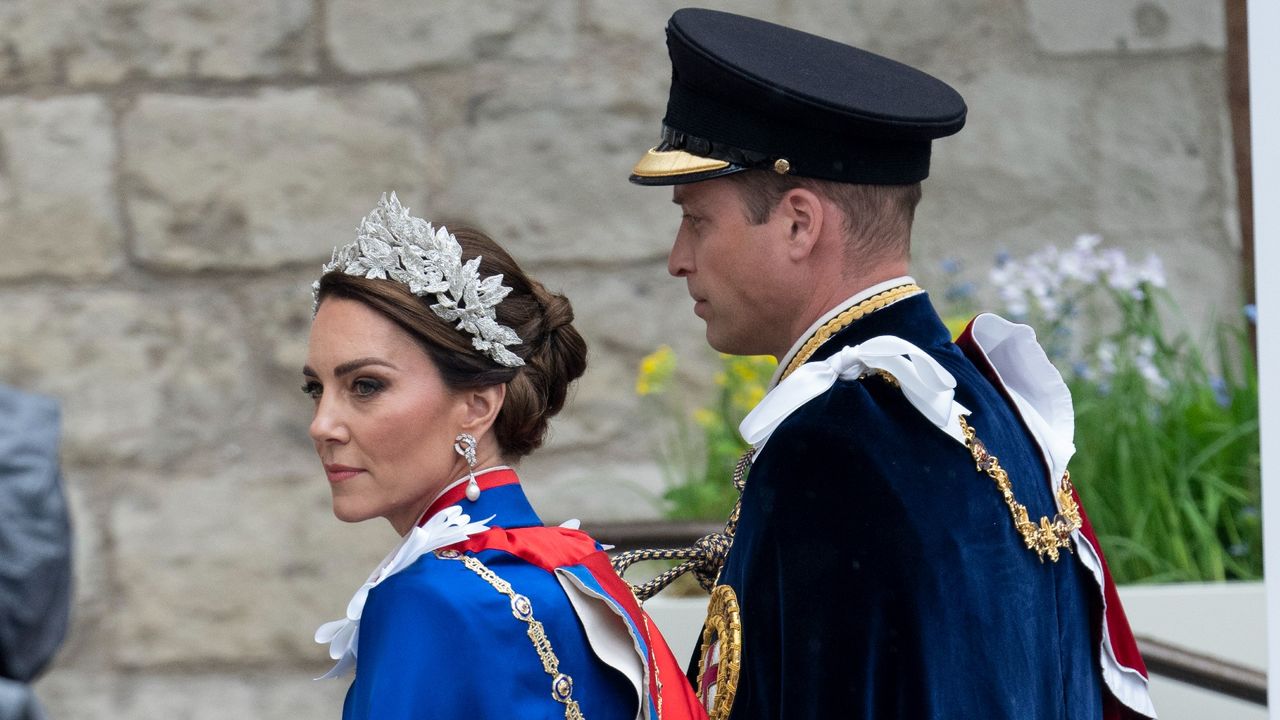 The Prince and Princess of Wales arrive at Westminster Abbey for the Coronation