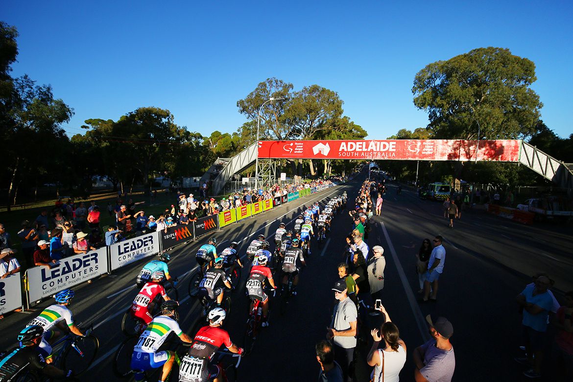 Fans cheers the riders on