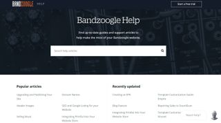 Bandzoogle's online support webpage