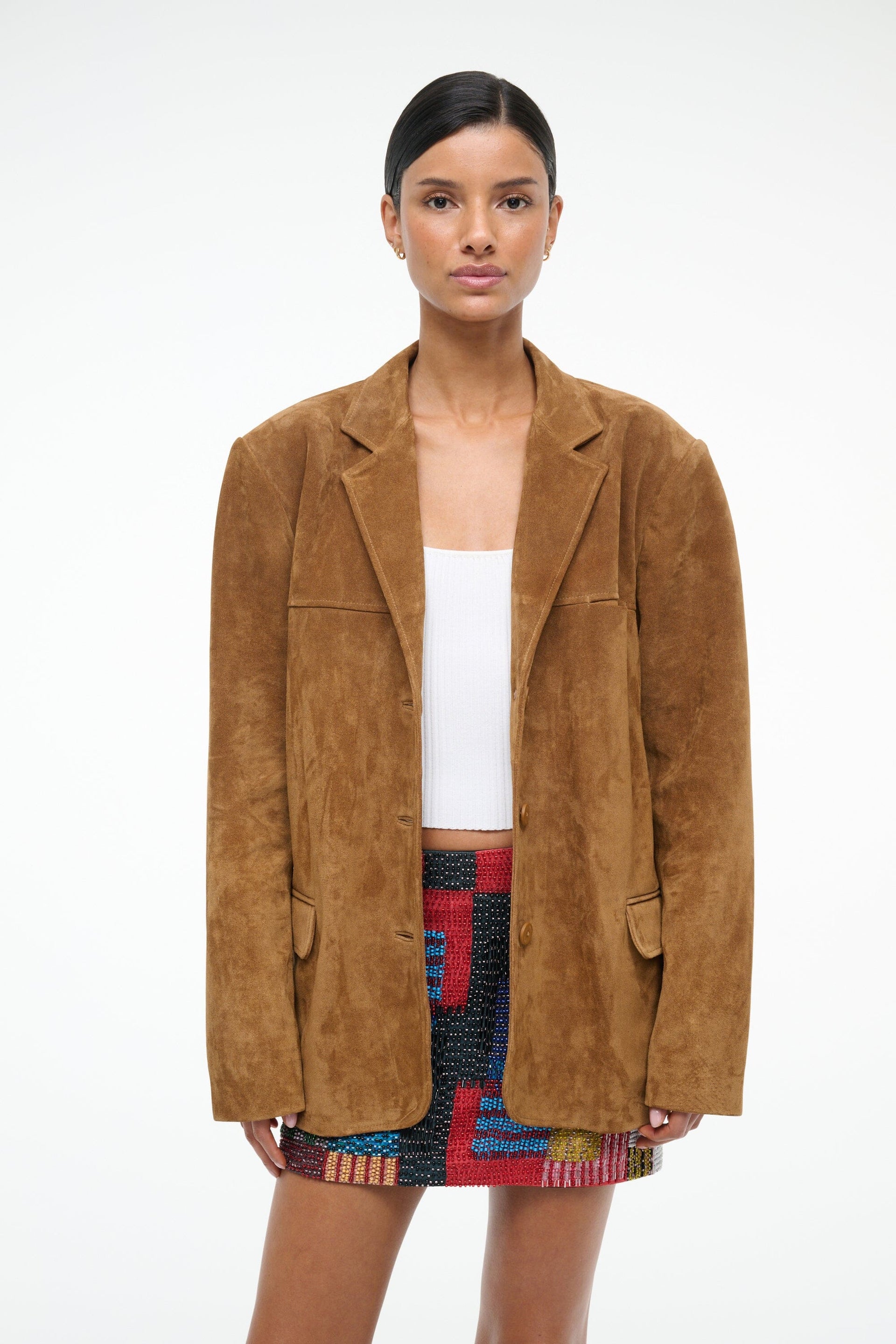 Natalie Suede Jacket | Tan - Tan / Xs