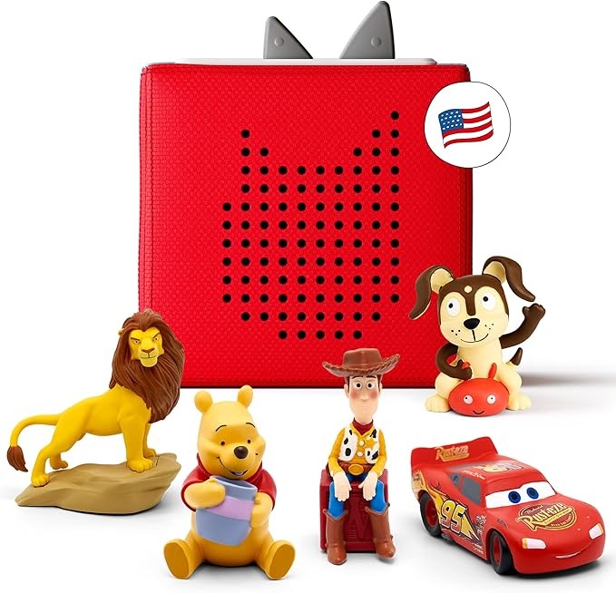 Tonies, Toniebox 1 Audio Player Bundle With Woody, Lightning Mcqueen, Simba, Winnie-The-Pooh, and Playtime Puppy