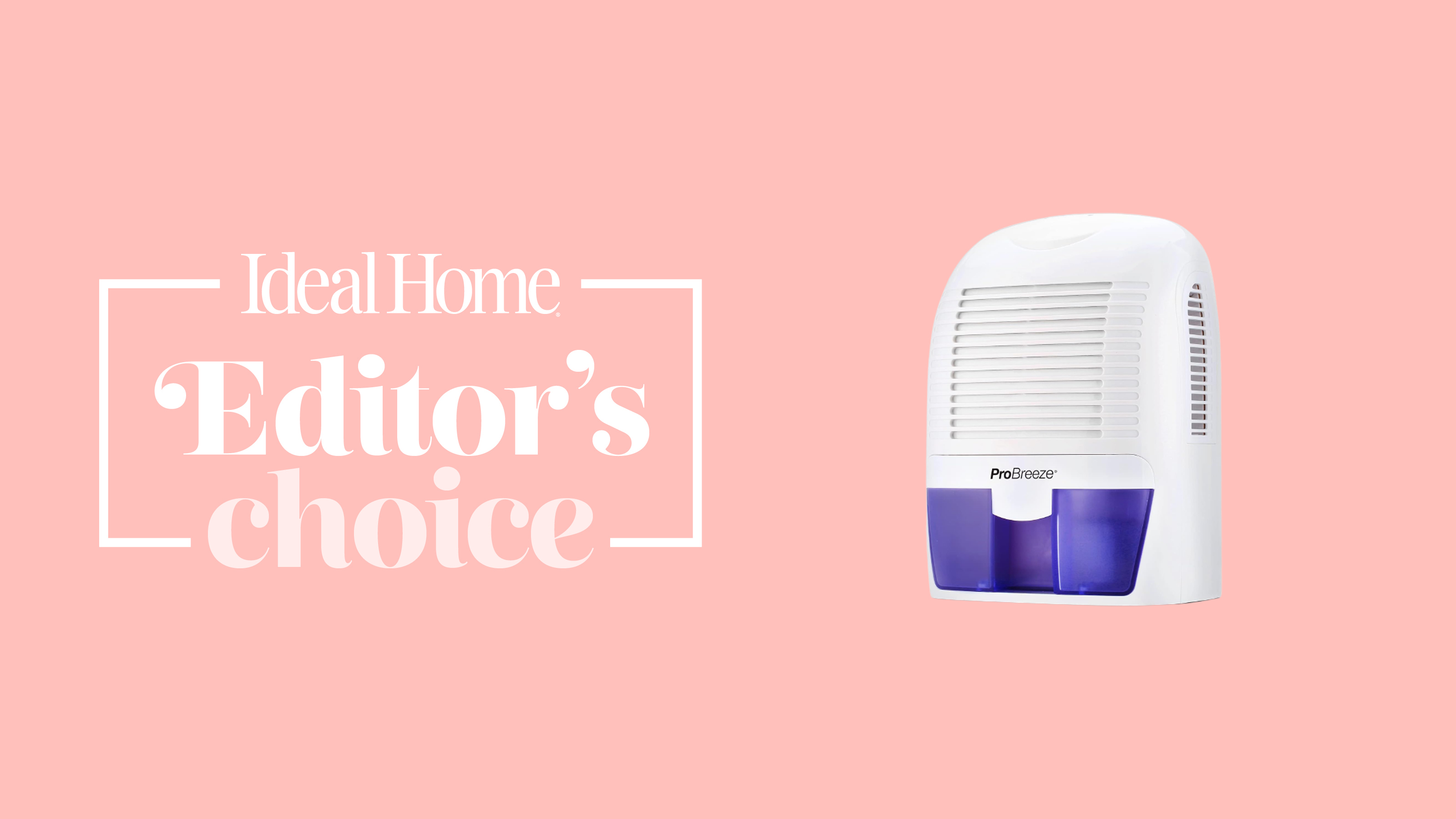The Pro Breeze mini dehumidifier on a pink background