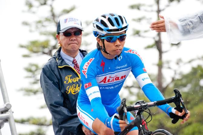 The stage winner, Taiji Nishitani (Aisan Racing) awaits the start