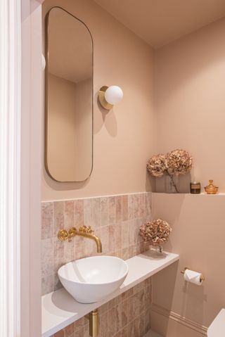 pink ground bathroom walls