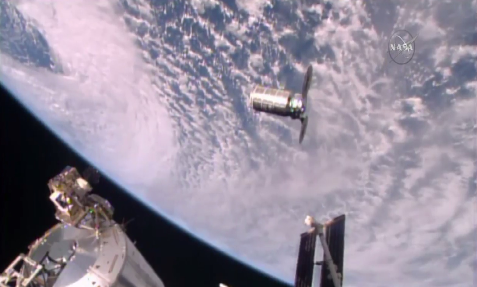 A robotic Orbital ATK Cygnus cargo ship arrives at the International Space Station on Oct. 23, 2016 to deliver 5,100 lbs. of supplies and science gear to the outpost&#039;s six-person crew.