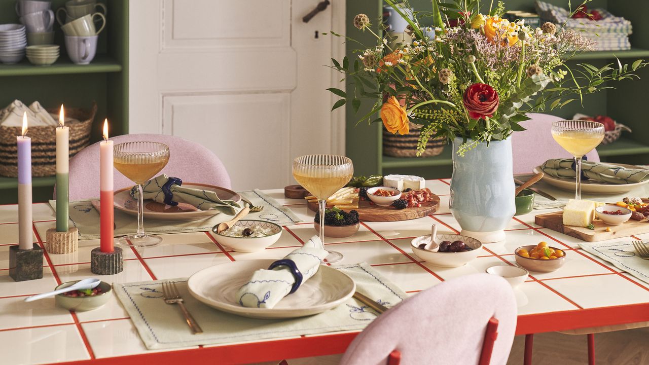 Sostrene Grene tablescape in dining room.