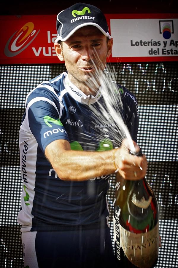 Valverde celebrates his stage win in Eibar