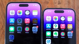 A photo of the iPhone 14 Pro Max and iPhone 14 Pro