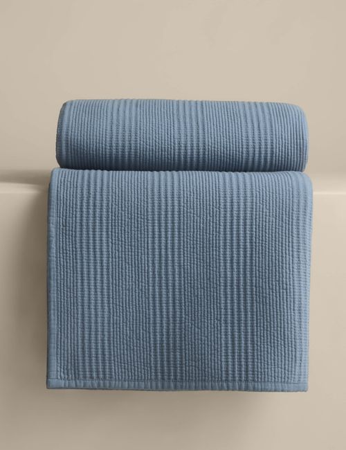 Cotton Rich Ribbed Bedspread With Linen