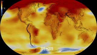 A graphic produced by NASA shows how 2019 temperatures compare with historical averages.