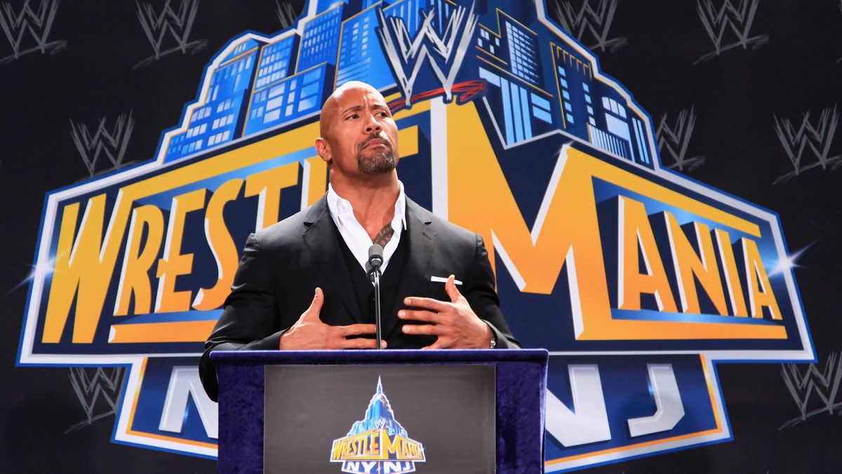 Peacock WWE Network deal — The Rock at the WrestleMania NY/NJ press conference