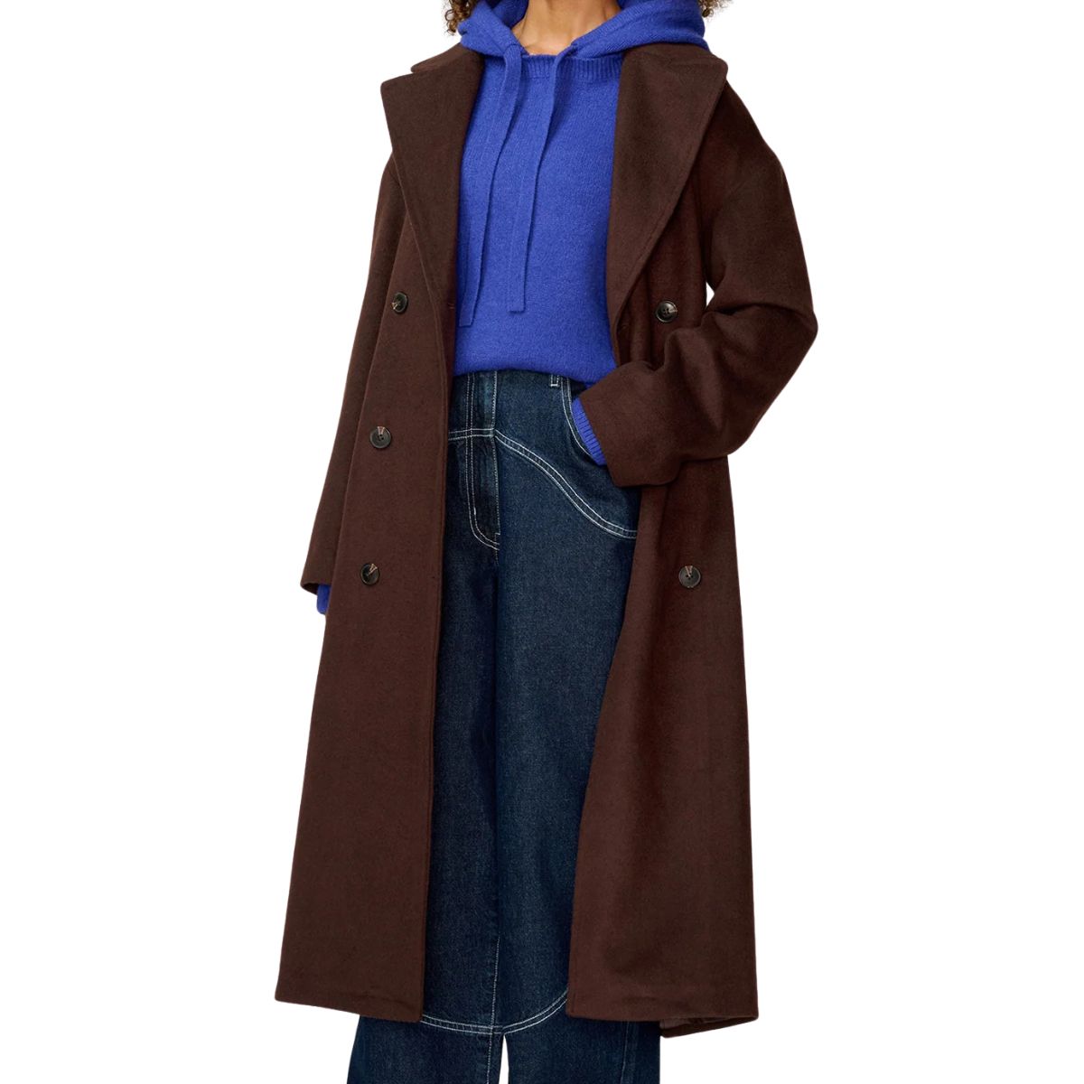 Tina Wool Blend Coat in Brown