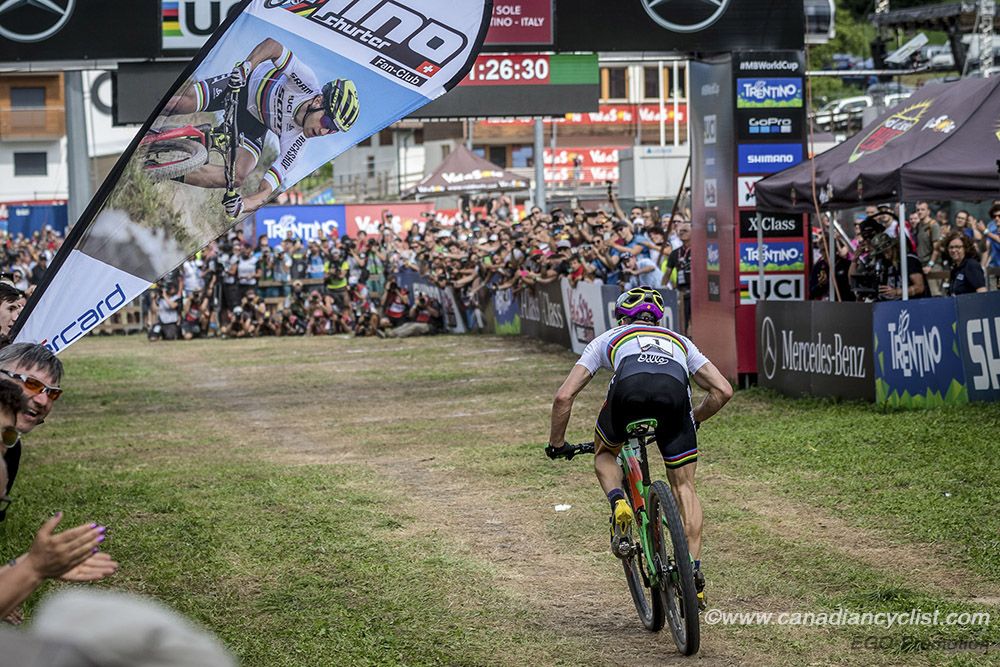 Nino Schurter (Sui) Scott-SRAM MTB Racing heads to the line