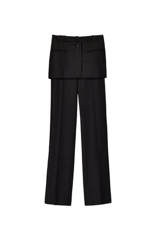 Pinstripe Pants With Skirt