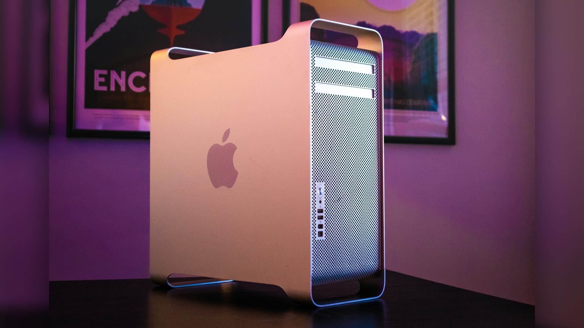 The Apple Mac Pro on a desk.