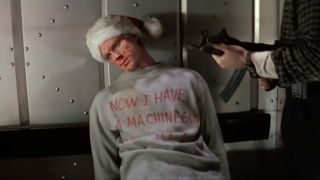 A dead terrorist with a Christmas message in Die Hard