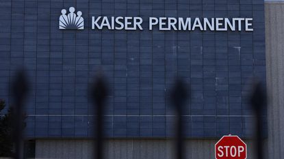 Kaiser Permanente sign on blue building