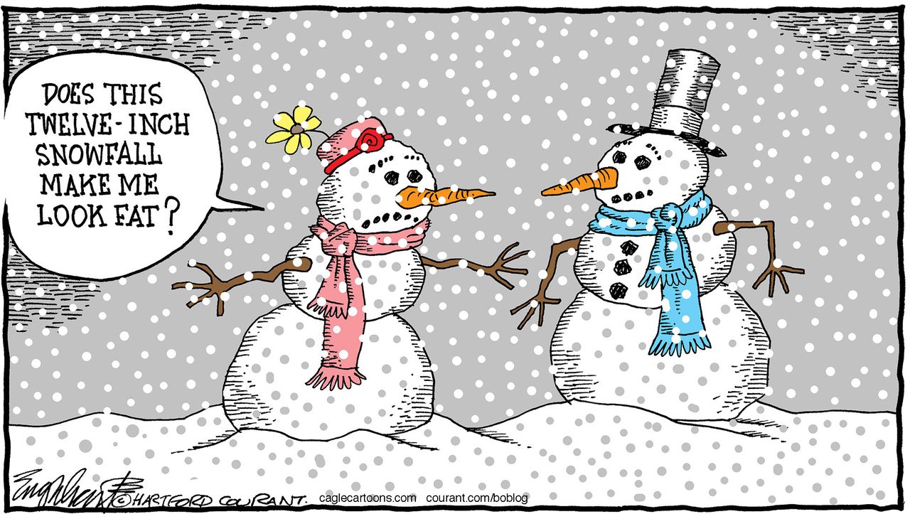 Editorial cartoon U.S. weather snow