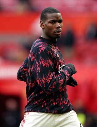 Manchester United’s Paul Pogba warming up