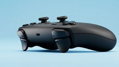 Steam Controller on blue background
