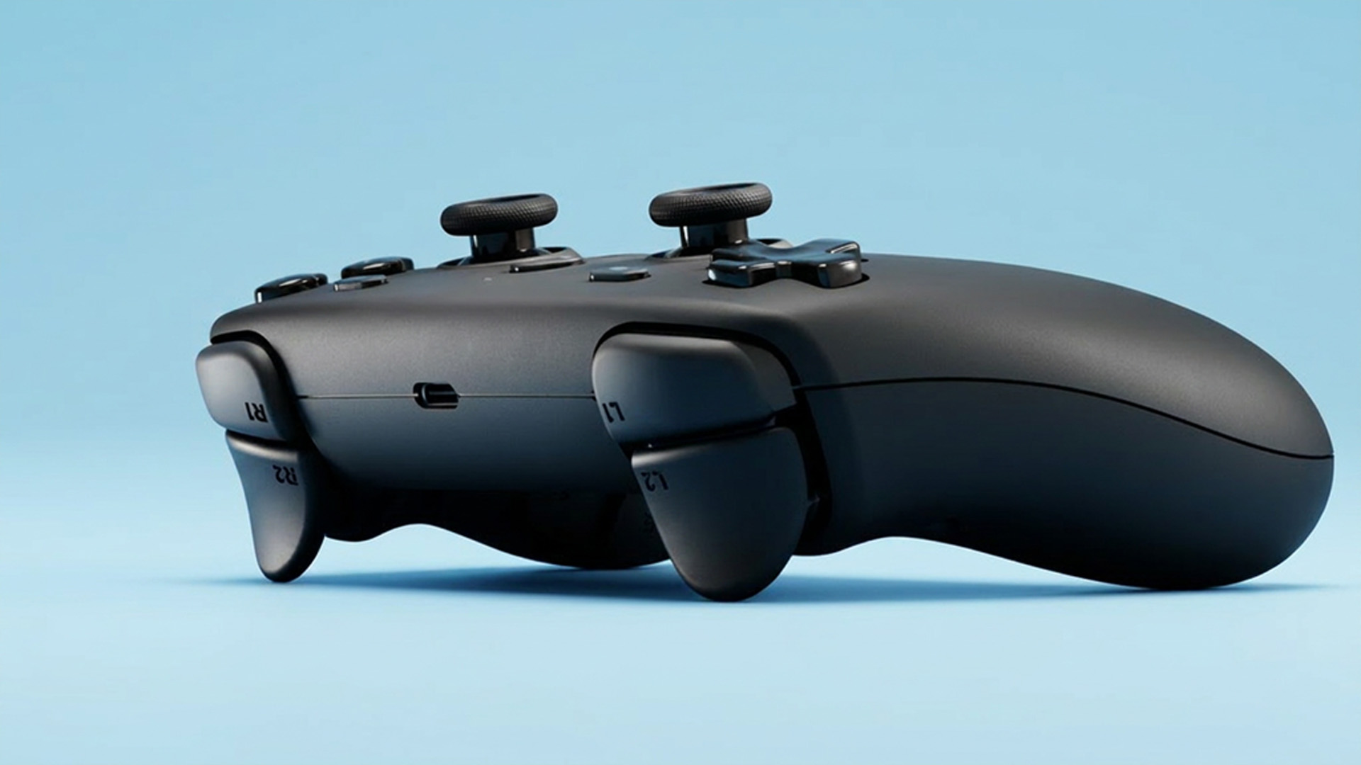 Steam Controller on blue background