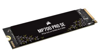 Render of Corsair MP700 Pro SE solid state drive on white background