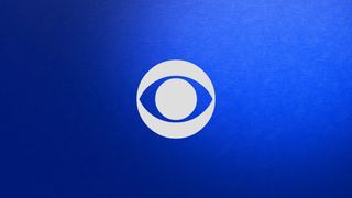 The white CBS logo on a blue background from CBS.