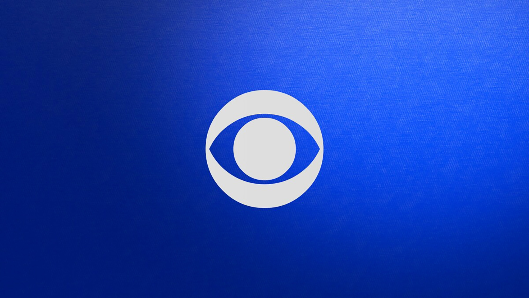 The white CBS logo on a blue background from CBS.