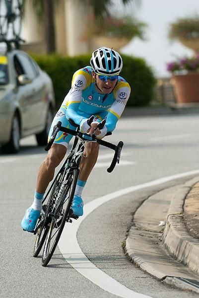 Andrey Zeits (Astana) from Kazahkstan in action during the opening stage time trial