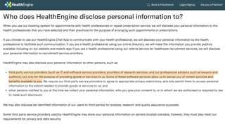 HealthEngine's privacy policy