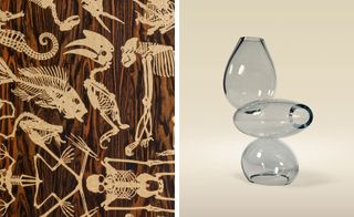 Left, Studio Job’s cabinet from the ‘Perished’ collection, 2010. Right, ’Keep off the Glass’ chair, 2004 by Thomas Heatherwick