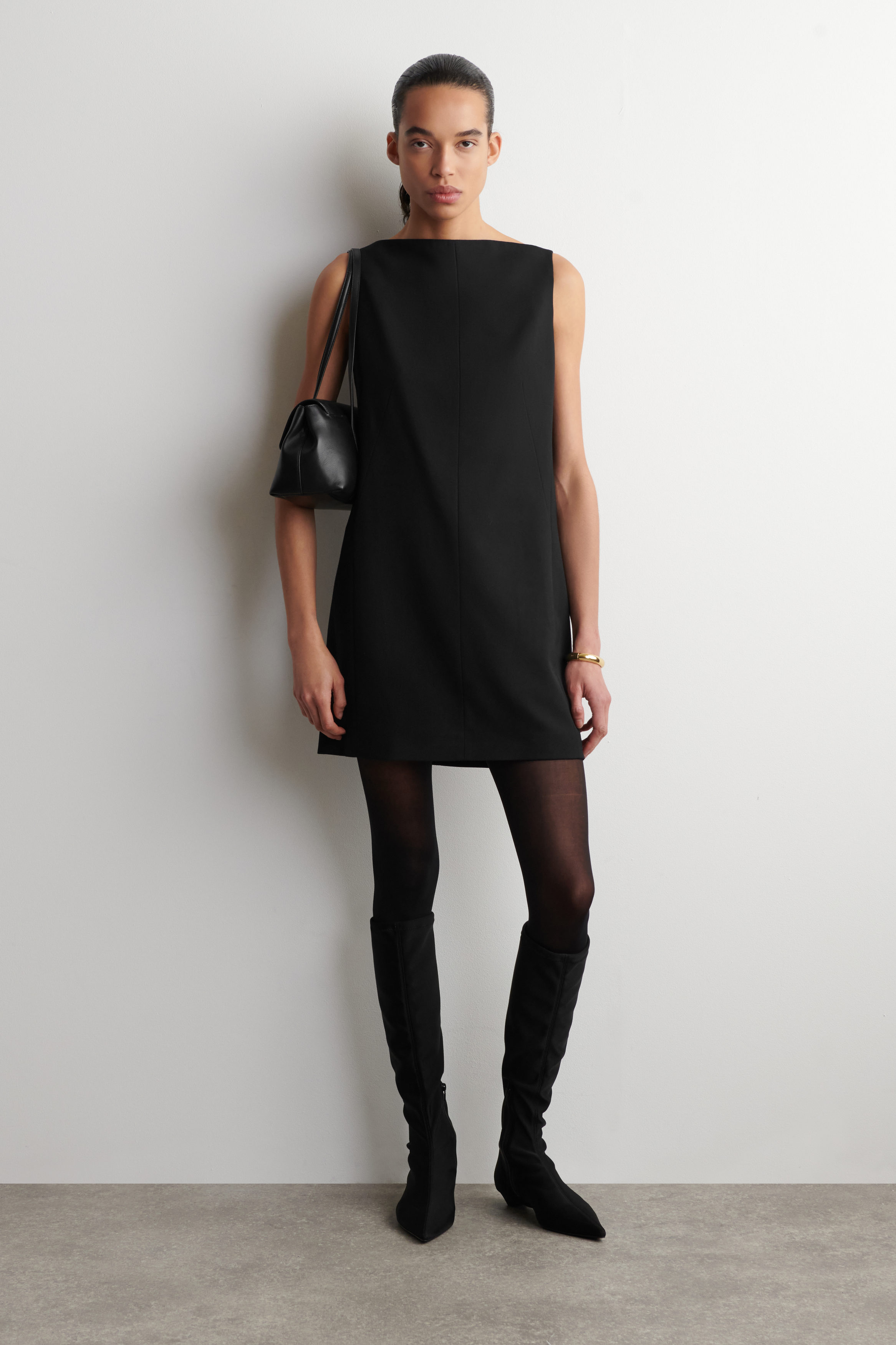 Tailored Merino Wool-Blend Mini Dress