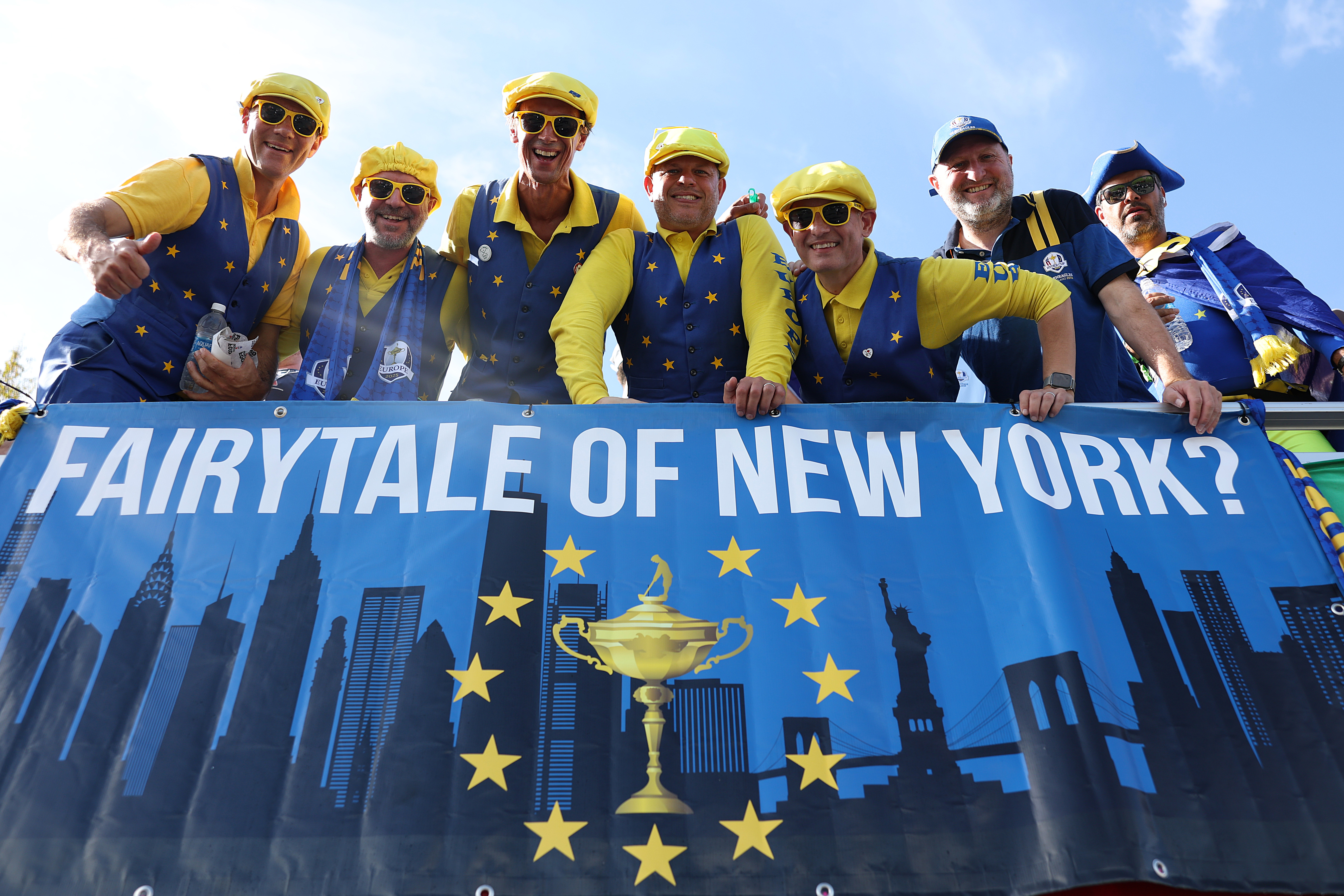 Fans on the 1st tee at the 2025 Ryder Cup