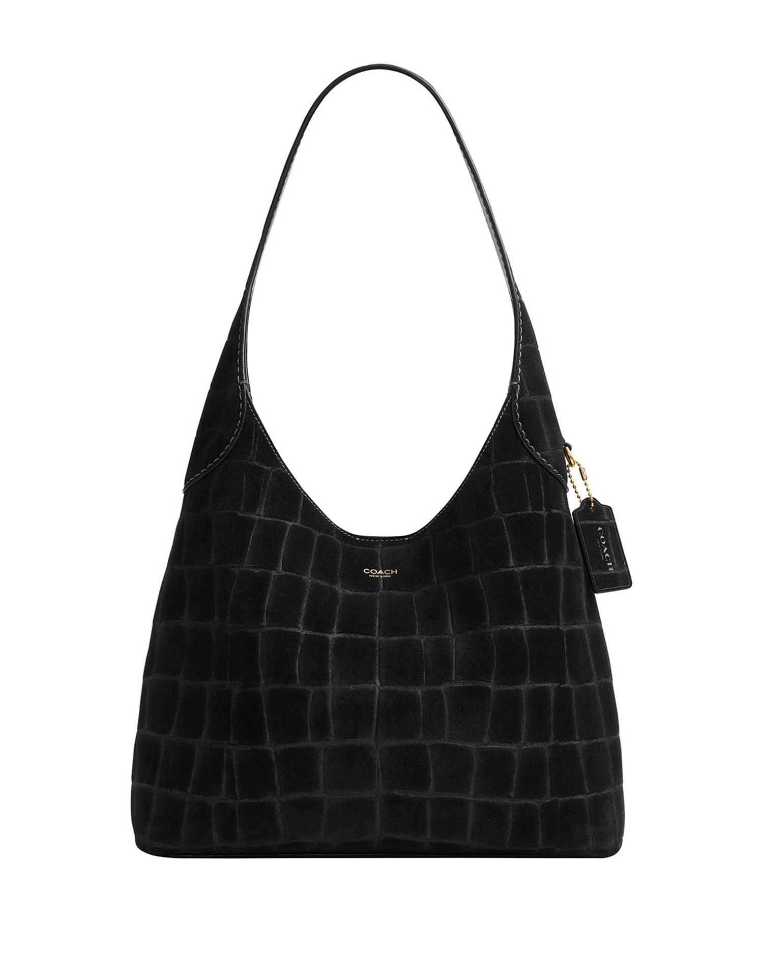 Croc Embossed Leather Brooklyn Shoulder Bag 28