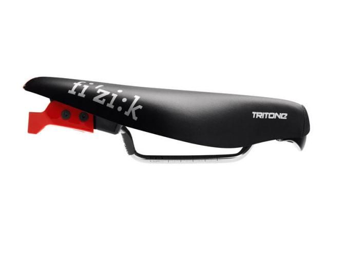 The Fi'zi:k Tritone triathlon/time trial features a blunt nose so you can sit further forward in comfort