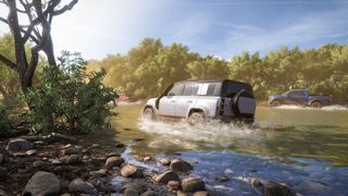 Forza Horizon 5 offroad vehicle driving through a river