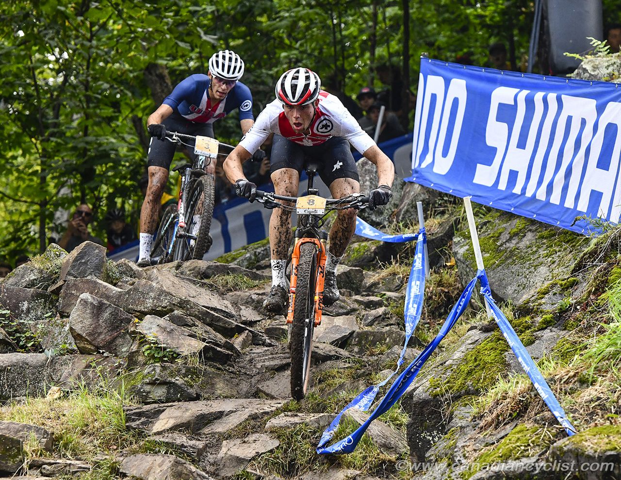 Filippo Colombo (Switzerland) leading Christopher Blevins (USA)