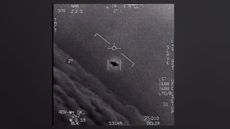 An unidentified flying object captured on video by a U.S. Navy jet.